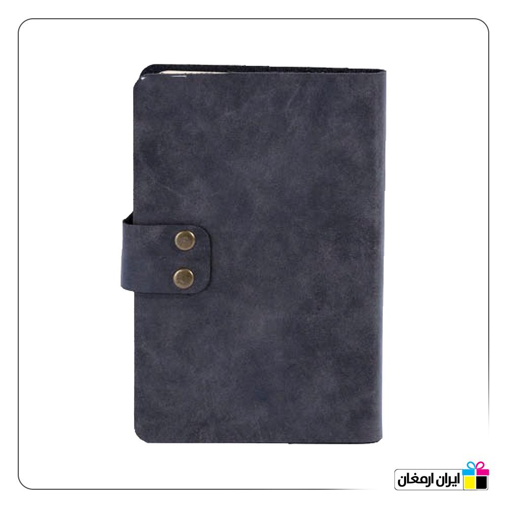 سالنامه رقعی چرم اندونزی طرح 2 دکمه چرم طبیعی