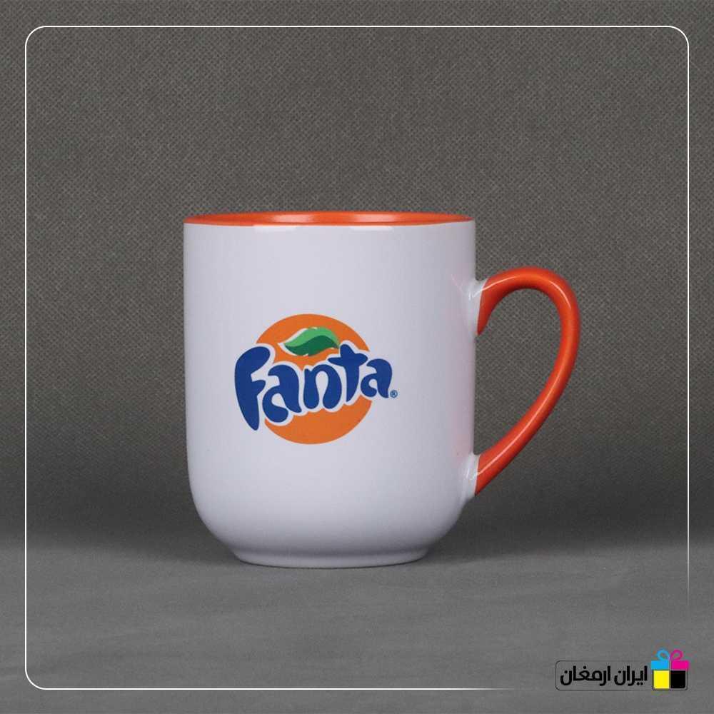 لیوان سرامیکی دسته و داخل رنگی راژان
