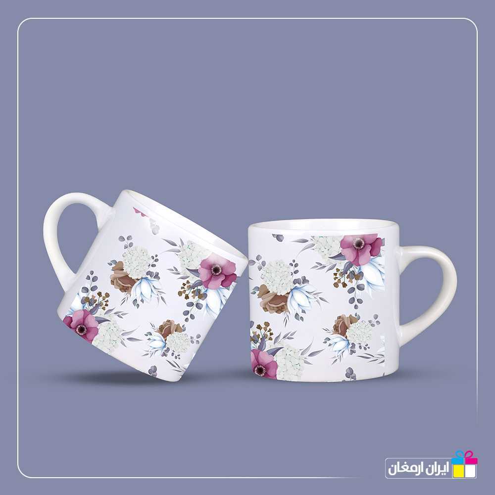 لیوان سرامیکی گلدار