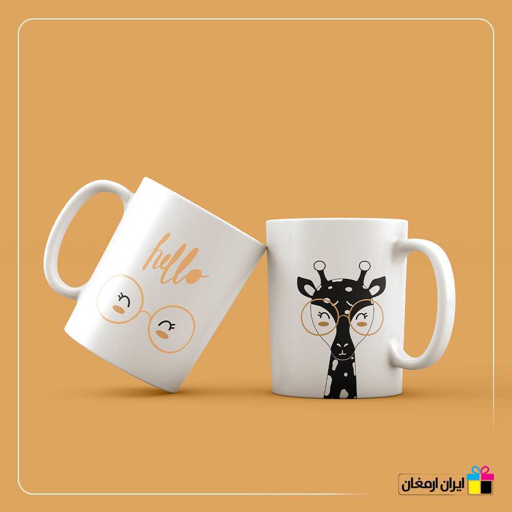 لیوان سرامیکی زرافه عینکی